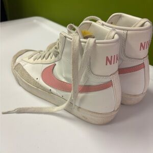 Nike High-Top Sneakers - White and Pink